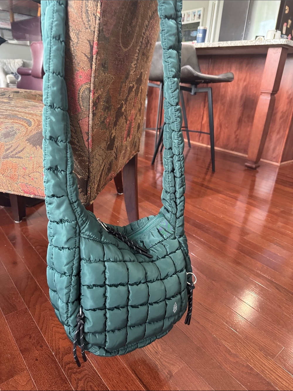 Quilted Shoulder Bag in Teal